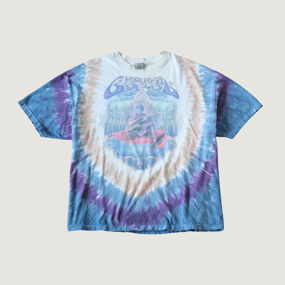 Liquid Blue Grateful Dead Shirt Mens Blue Tie Dye Taj Mahal Graphic 2XL Vintage